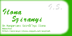 ilona sziranyi business card